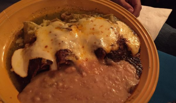 Chicken enchiladas with salsa verde at Don Felix Mexican Restaurant