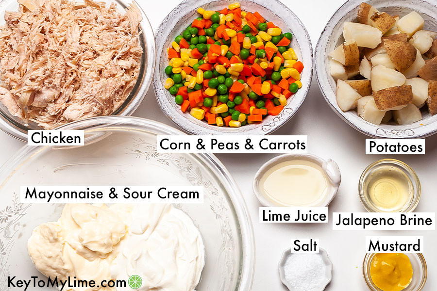 Labeled Ingredients for Ensalada de Pollo