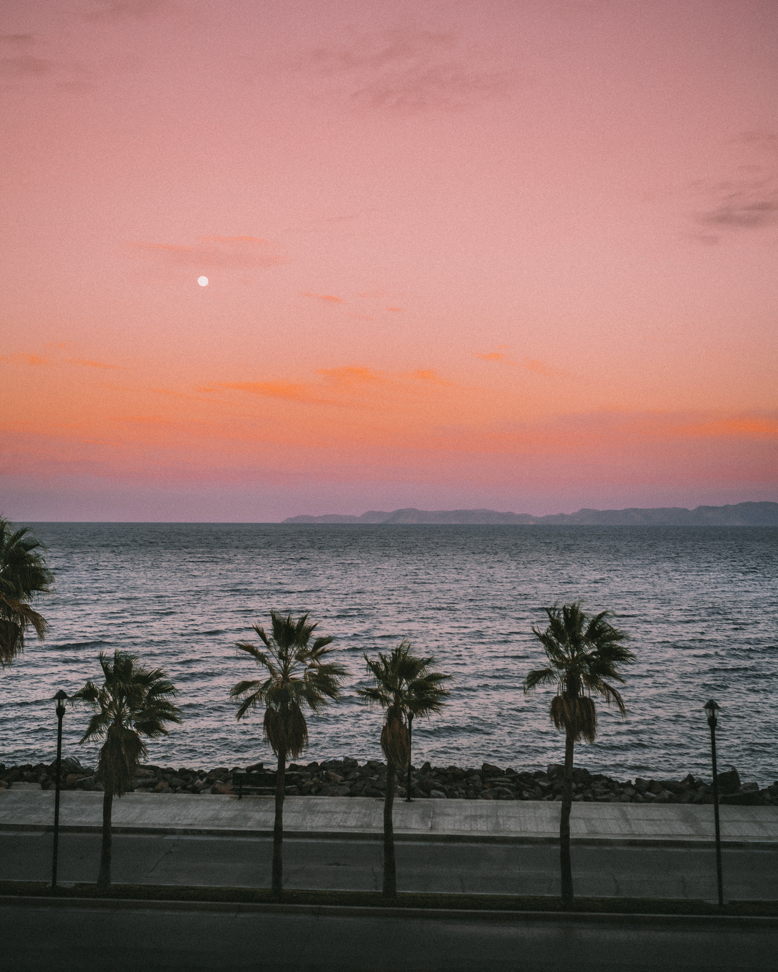 Sunrise view from La Mision Hotel, Loreto. A tranquil and scenic experience with the first light of day over the calm waters.