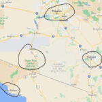 Map showing the Arizona cities of Phoenix and Tucson, as well as Organ Pipe Cactus National Monument relative to Puerto Peñasco, Mexico.