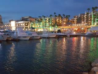 Nightlife scene at the Cabo San Lucas marina, highlighting the vibrant and social atmosphere