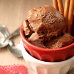 Mexican Chocolate Ice Cream with cinnamon and a hint of chili powder: A tempting scoop of homemade Mexican chocolate ice cream, adorned with a dusting of cinnamon, captures the essence of a flavorful, spiced frozen dessert. The image showcases the creamy texture and inviting blend of chocolate and spice, perfect for those seeking a unique culinary adventure.