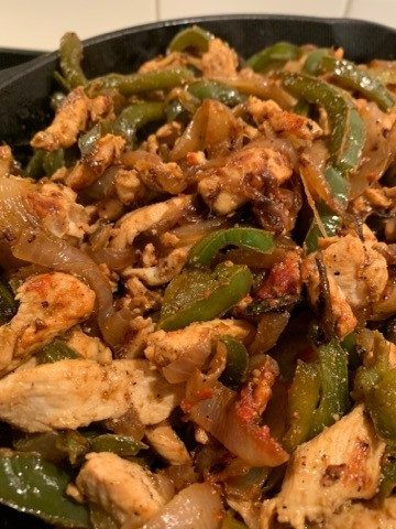 Chicken fajitas ready to be served