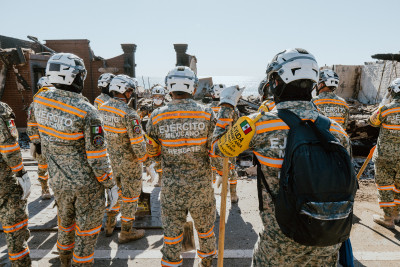Mexican Army rescue team coordinates efforts in Malibu, California after the wildfires