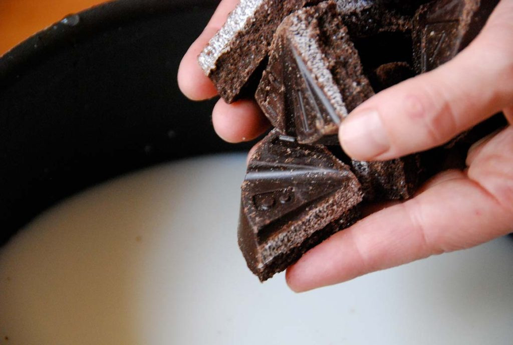 Pieces of Mexican hot chocolate disc