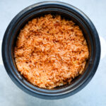 Rice cooker with rice