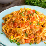 Mexican Spaghetti on a plate