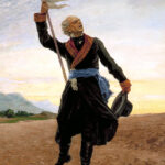 Miguel Hidalgo y Costilla with Virgin of Guadalupe flag Independence of Mexico