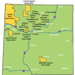 Map of New Mexico with tribal lands highlighted