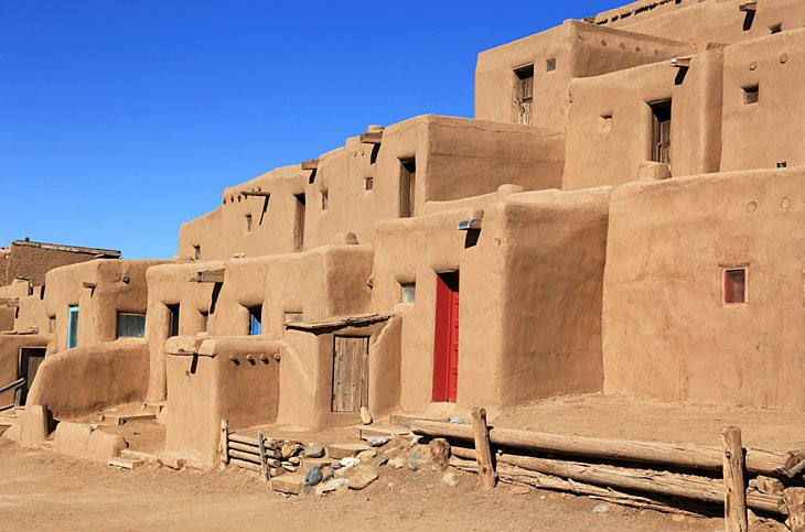 Taos Pueblo, New Mexico, an ancient adobe village continuously inhabited for over 1,000 years