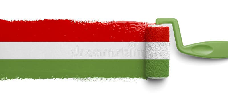 Paint Roller with Mexican Flag Colors Isolated in White Background. Mexican flag stock images, royalty-free photos and pictures
