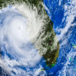Hurricane approaching land