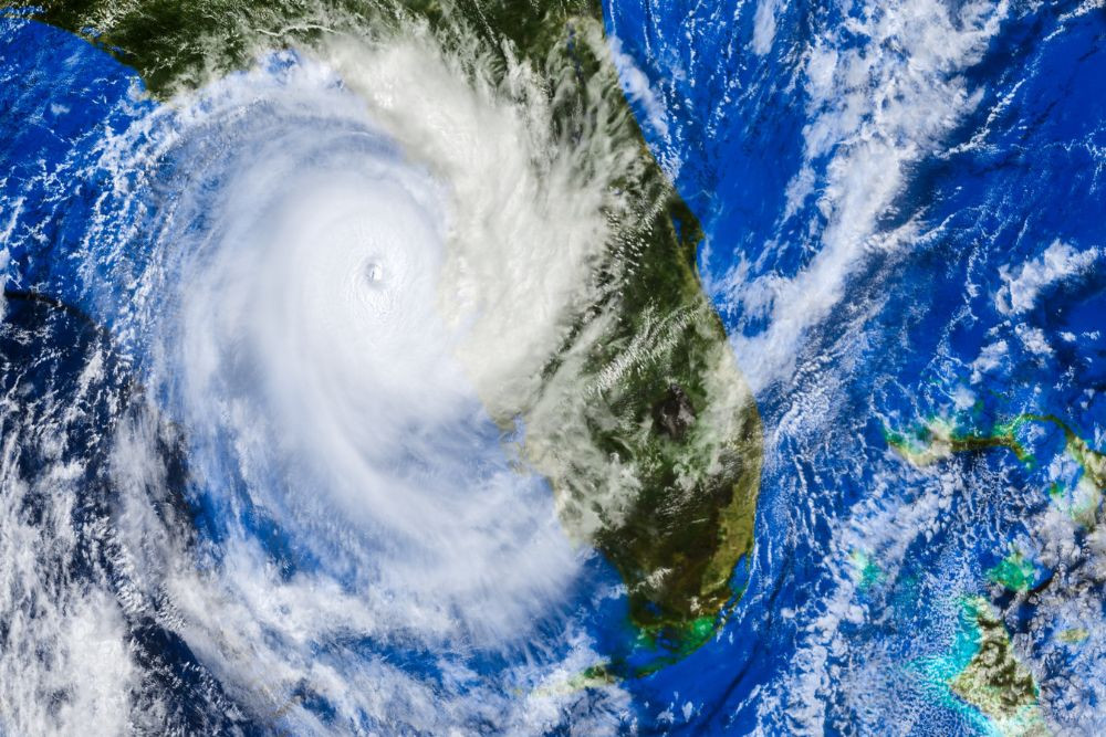 Hurricane approaching land