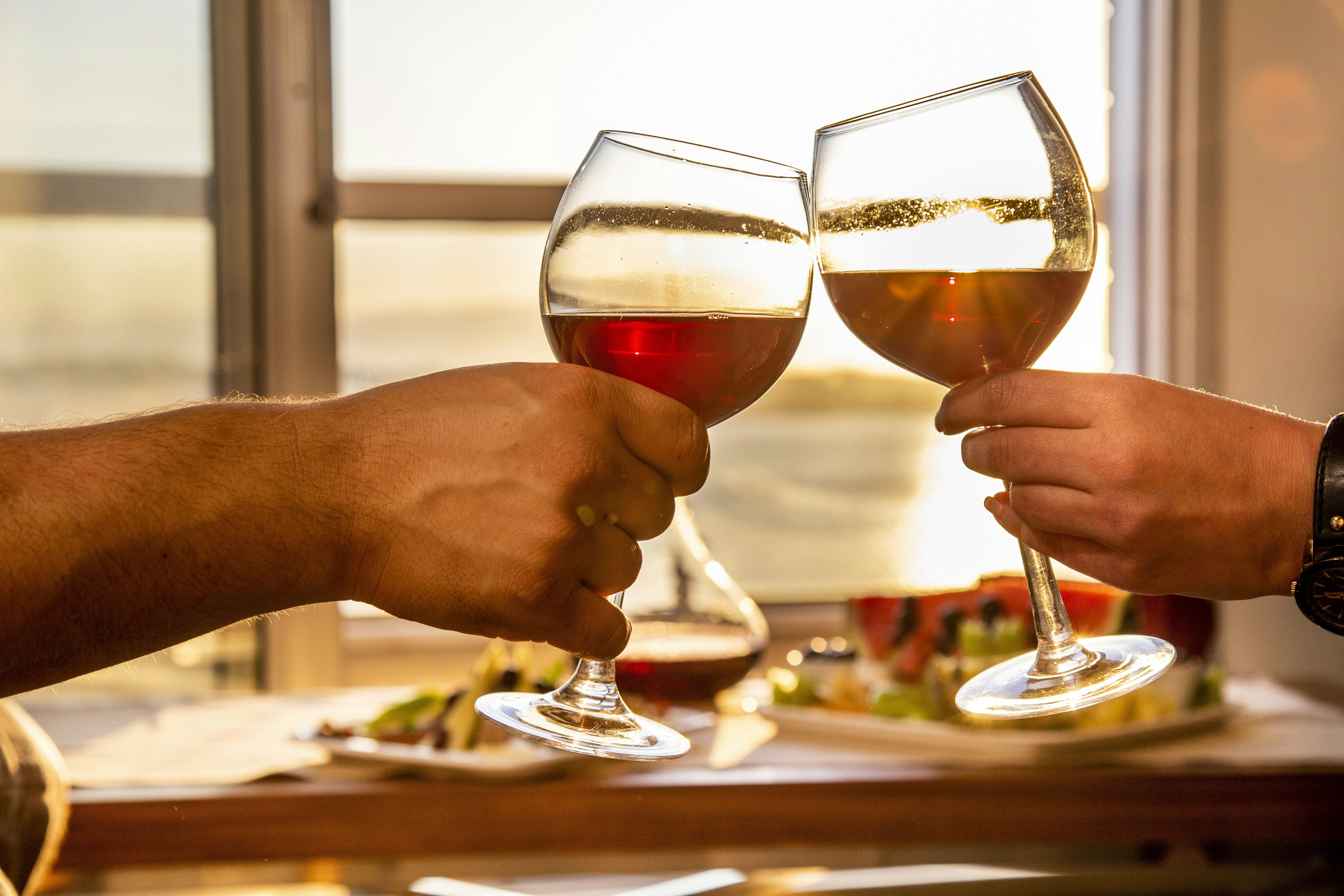 People toasting with white wine