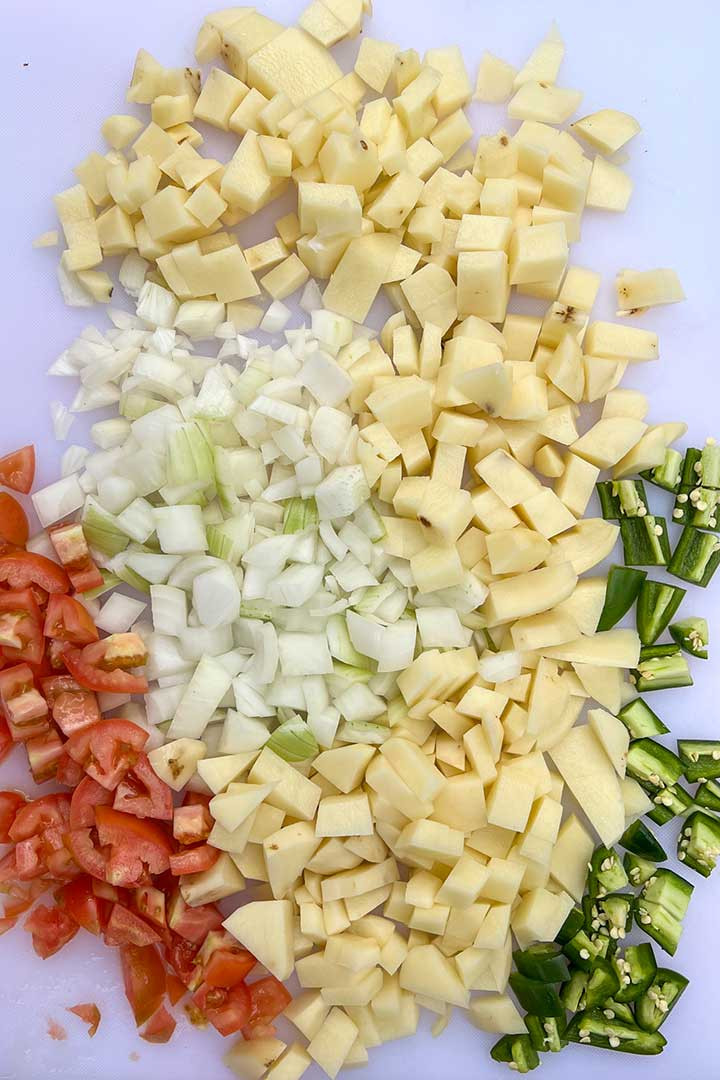 Papas a la Mexicana with fresh ingredients