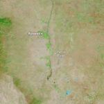Roswell New Mexico Flooding October 14, 2024 MODIS image showing pre-flood conditions, with the Spring River appearing as a thin line through the landscape