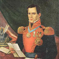 President Antonio de Santa Anna in a historical depiction, reflecting the leadership during territorial changes