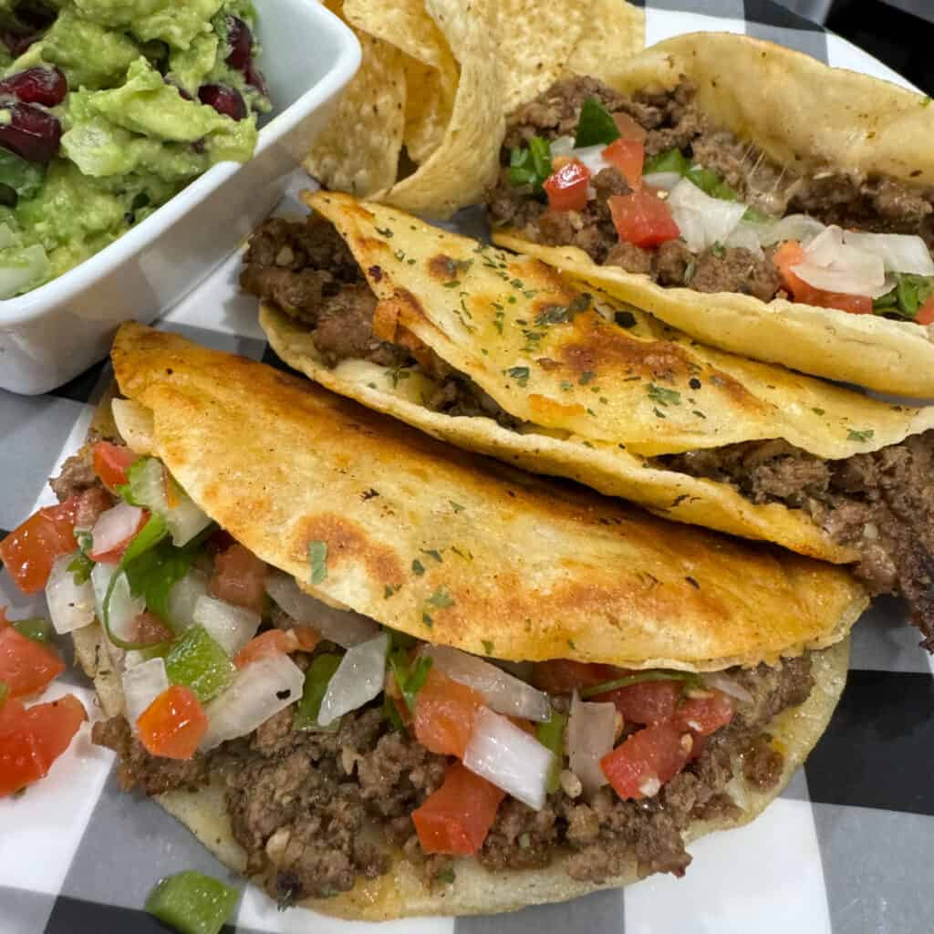 Various toppings for authentic Mexican tacos