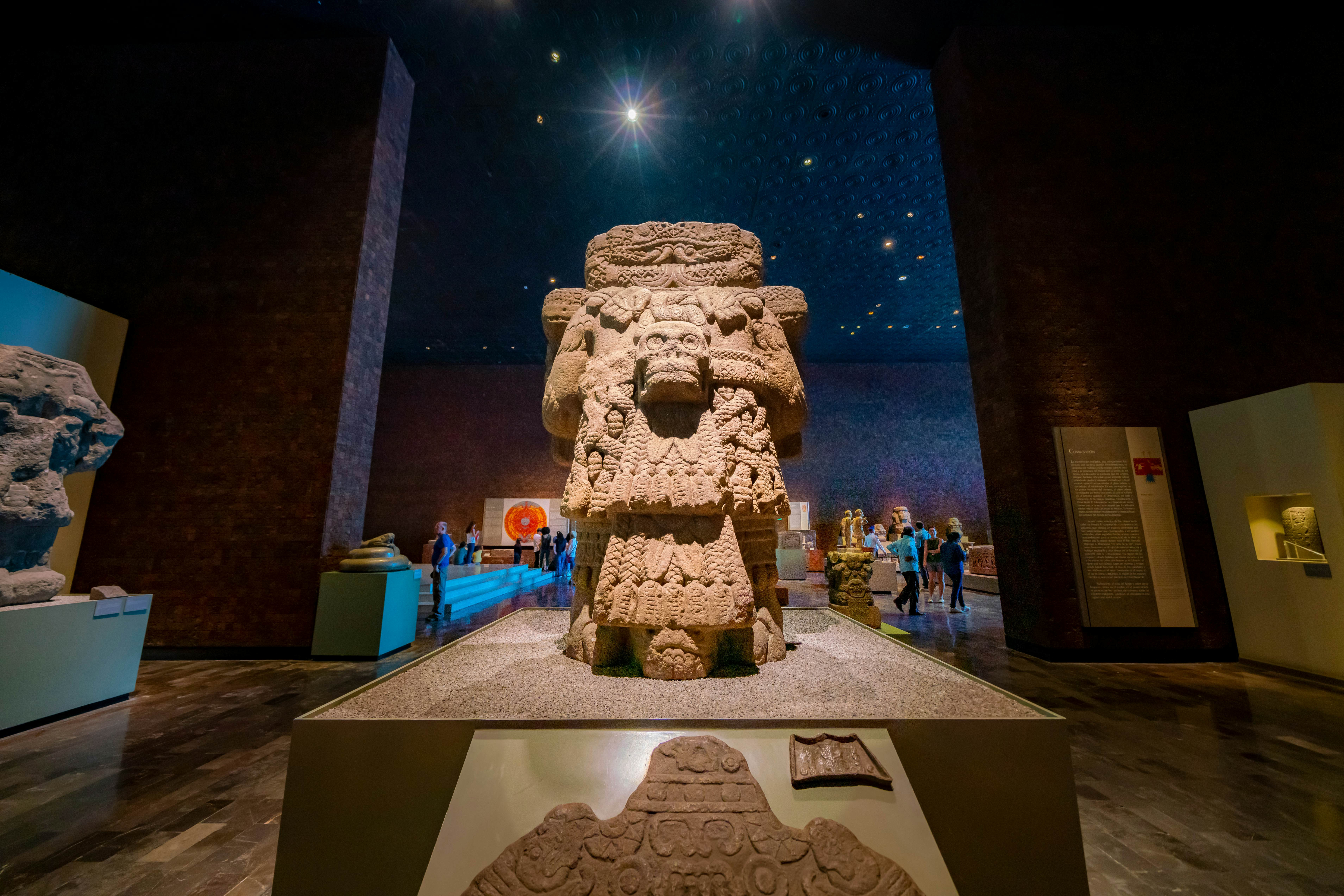 Artworks at Mexico City's National Museum of Anthropology