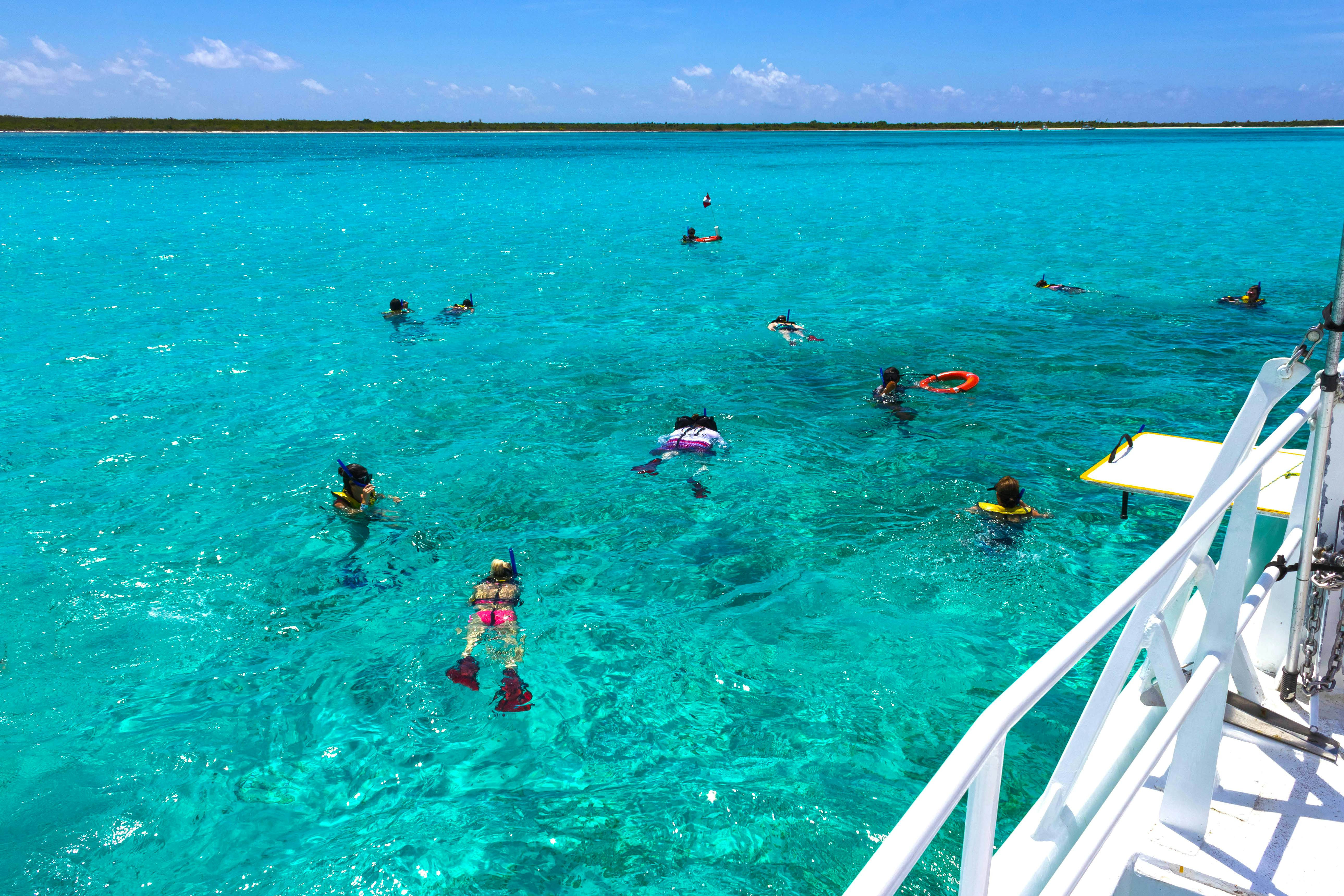 Snorkeling near Isla Cozumel, Mexico during the dry season