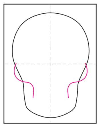 Adding cheekbones to the skull shape