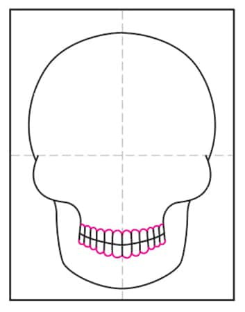 Refining the teeth with curved lines