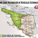 Map of Mexico highlighting the free zone of Sonora