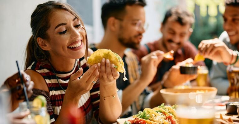 Young Woman Practicing Spanish Food Terms