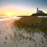 The lighthouse and beach at St. Marks near Tallahassee, FL