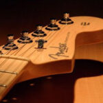 Fender Stratocaster Headstock - The iconic Fender logo on a Stratocaster headstock, a symbol of quality and craftsmanship.