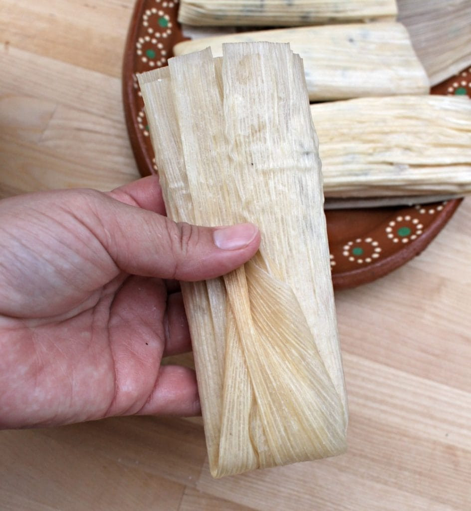 Fully assembled Mexican Tamales de Dulce ready for steaming