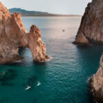 Cabo San Lucas Arch and Lovers Beach seen from the ocean