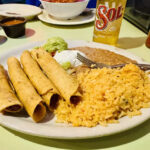 A flauta plate at Tipico's, showcasing delicious Tex-Mex cuisine with fresh ingredients and vibrant colors