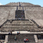 Tourists climb the Pyramid of the Sun in Teotihuacán, Mexico.
