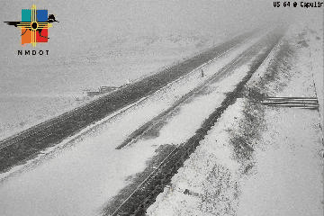 U.S. 64 at Capulin, New Mexico, illustrating snowy conditions