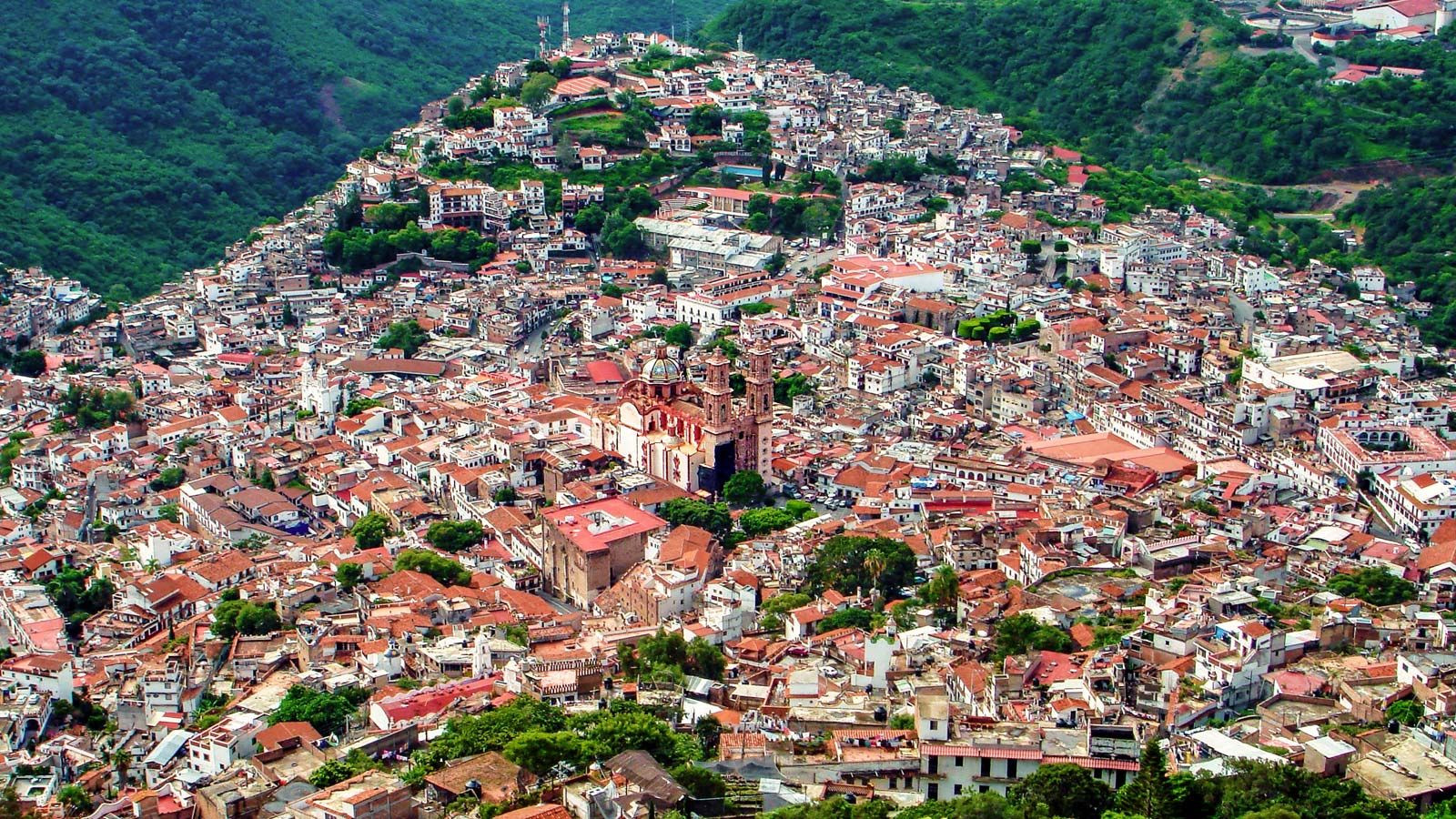 Aerial view of Taxco, Mexico.