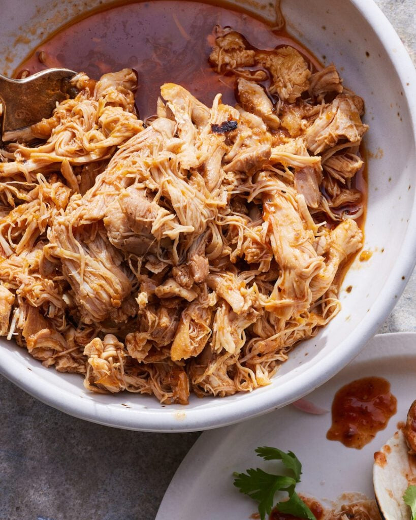 Quesadillas are easy to make with shredded chicken