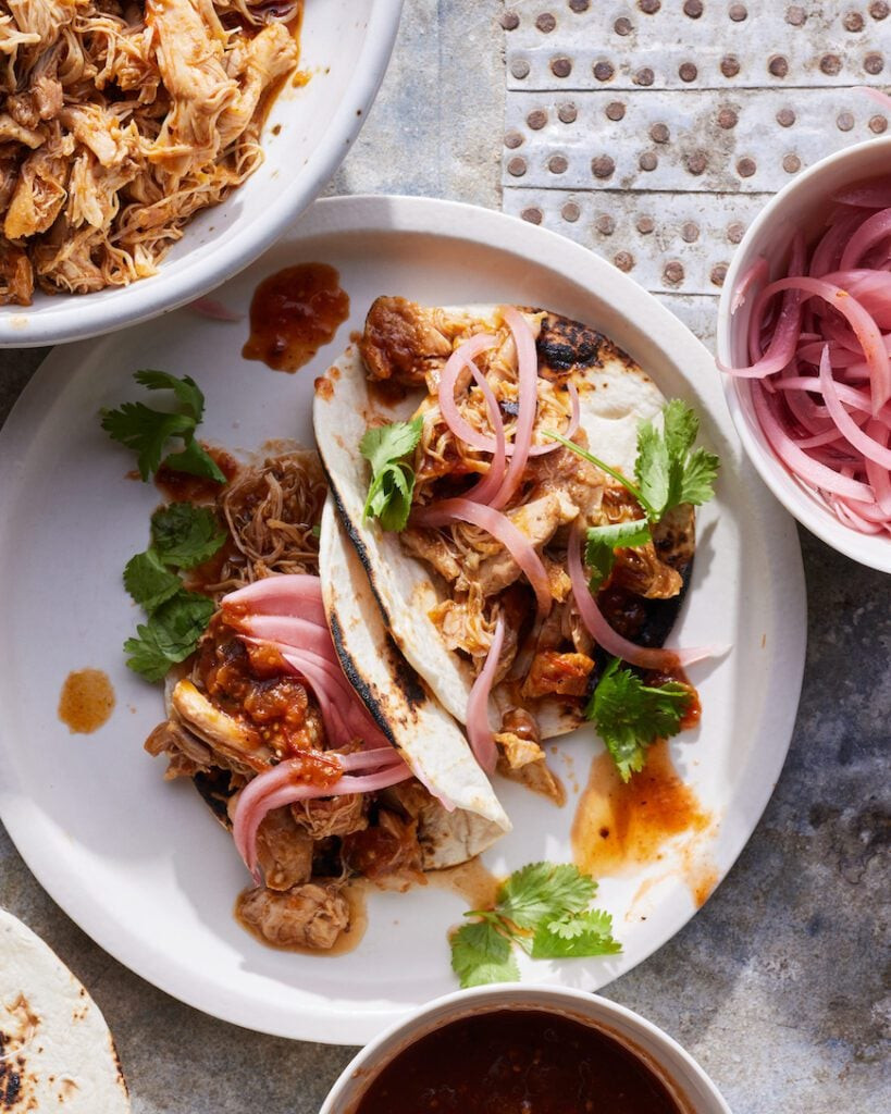 Delicious Chicken Enchiladas made with shredded chicken