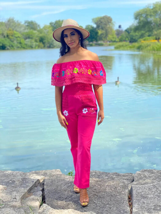 Cotton floral jumpsuit