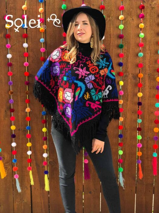 Cotton multicolor poncho