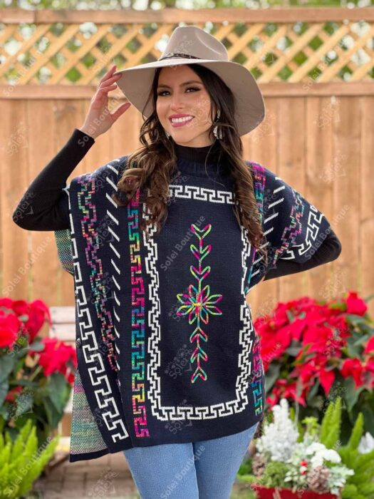 Acrylic artisanal poncho