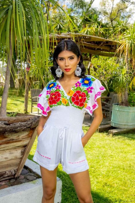 Butterfly sleeve romper