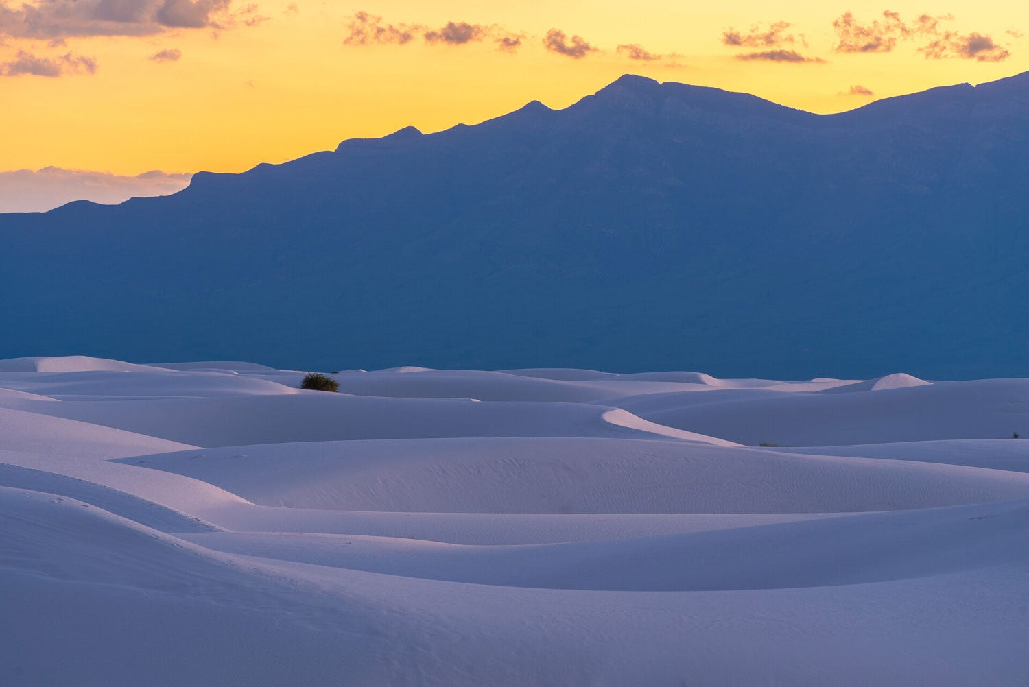 Sunset at White Sands National Park in New Mexico